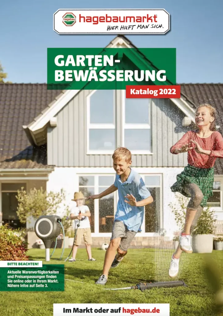 Deckblatt des Kataloges Gartenbewässerung des hagebaumarktes.