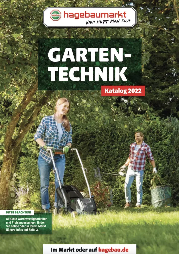 Deckblatt des Kataloges Gartentechnik des hagebaumarktes.